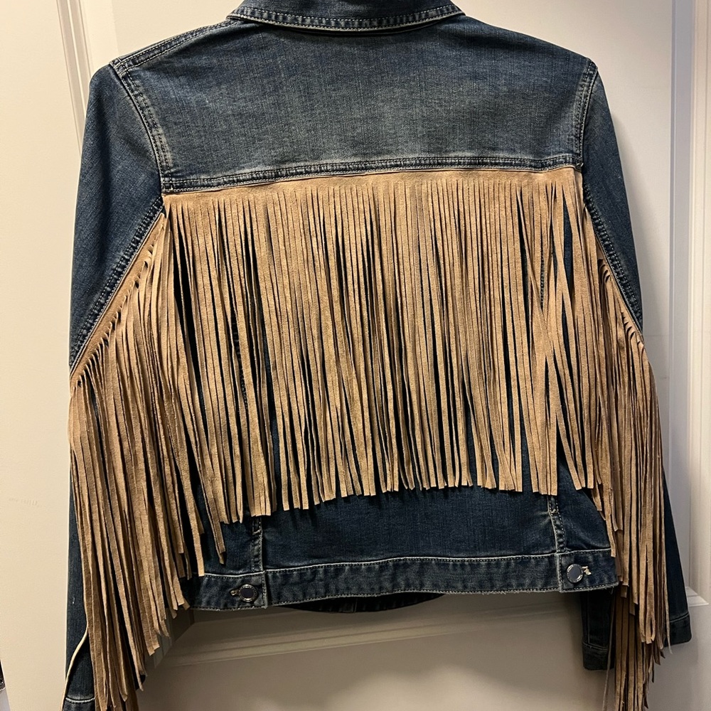 Chico’s Fringe Jean Jacket